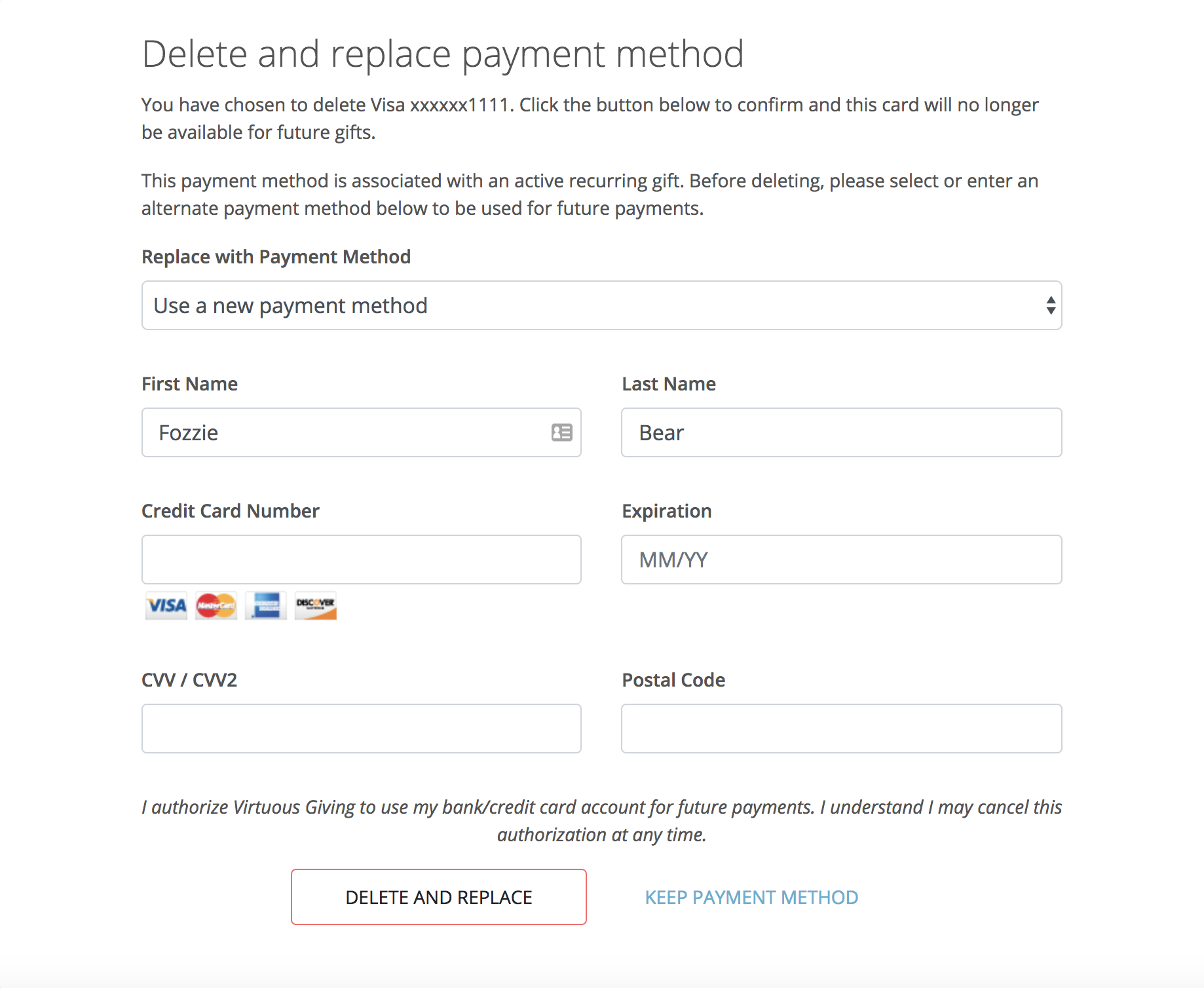 Donor Portal Tip: Encouraging Donors to Update Payment Methods on